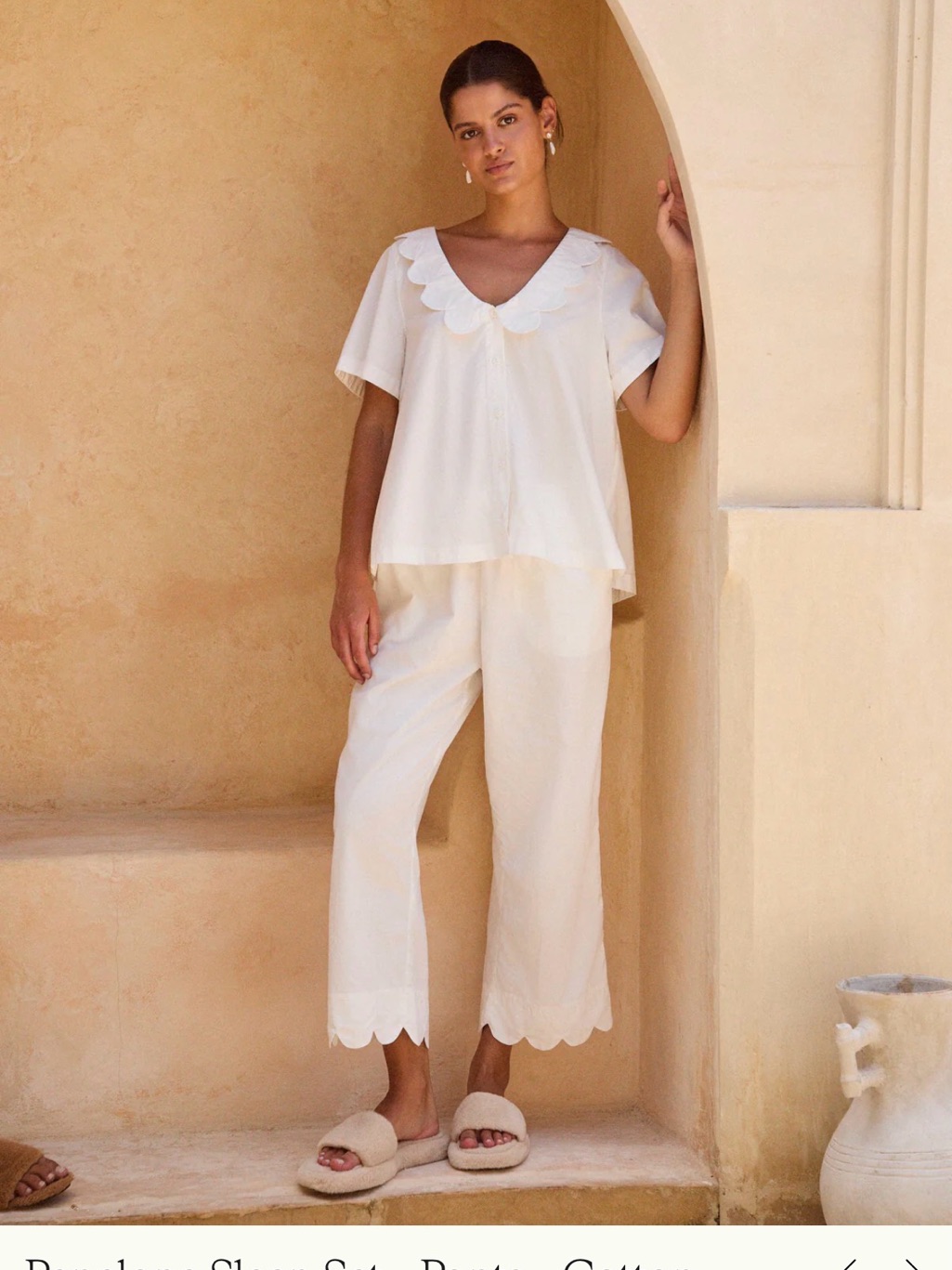 Piyama Scalloped Pajamas In White